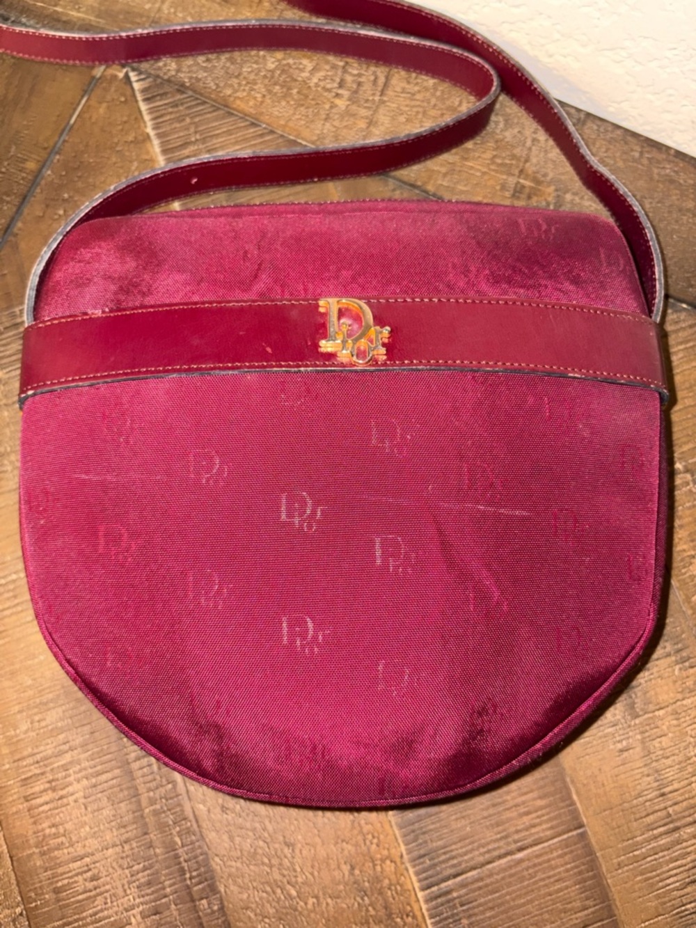 ❤️Dior - Vintage Burgundy Monogram Canvas Crossbody CD Logo Trotter Style - Picture 2 of 12